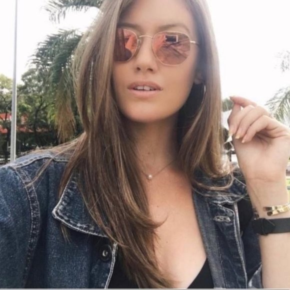 ray ban hexagonal rosa